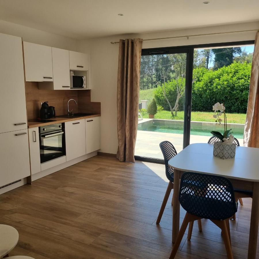 Rez De Villa Avec Piscine Privee, Wifi, Jardin Cloture Penta di Casinca Bagian luar foto